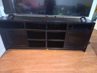 Black Wood TV Stand with Storage