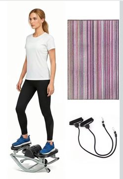 Rock Stepper Side-to-Side Exercise Machine with Resistance Bands – Full Body Workout