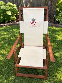 Budweiser Branded Wooden Folding Deck Chair
