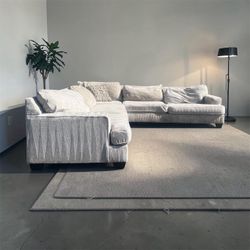 3PC Beige Rawcliffe Sectional Couch Free Delivery 🚚