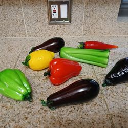Vintage Glass Vegetables Hand Blown Veggies