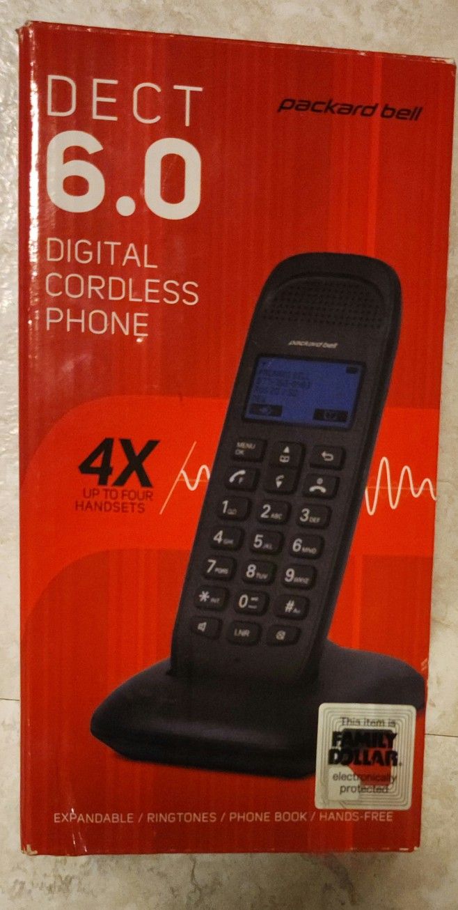 DECT 6.0 Packard Bell Digital Cordless Phone - Expandable, Hands-Free, and Feature-Packed!