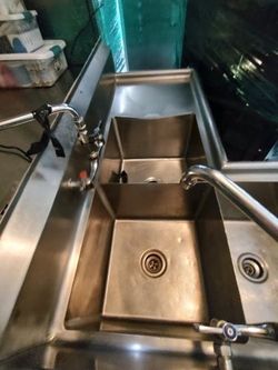 Commercial Kitchen Sink Stainless Steel Restaurant Sink Drain Board with Tap