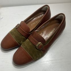 GIORGIOS PALM BEACH SZ 10 GREEN/BROWN SUEDE/LEATHER LOAFER SPAIN 5005 MSRP $1750