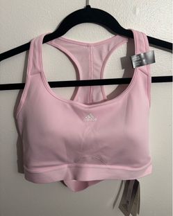 Adidas Pink Medium Support PWR MS PD Sports Bra