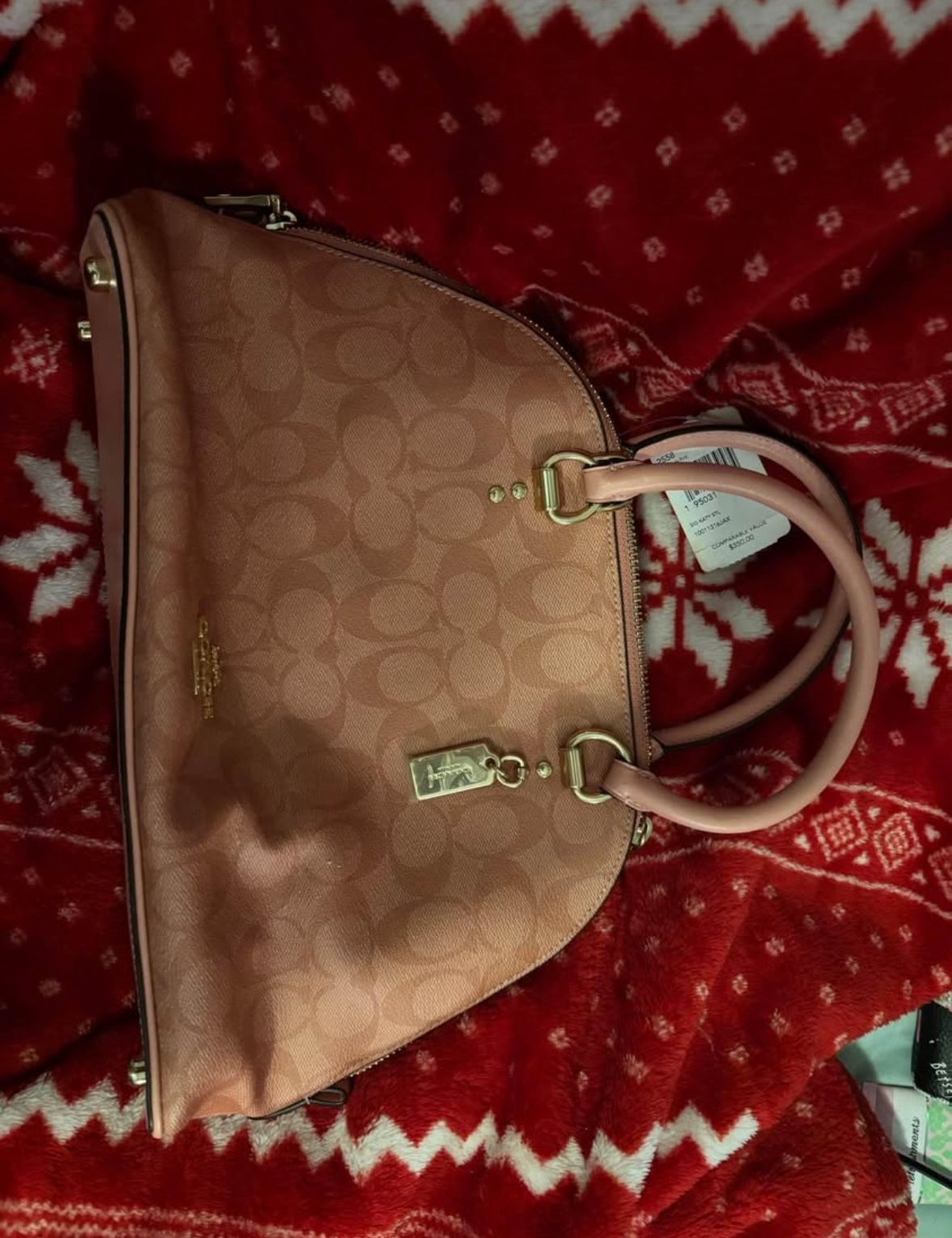 Katy Satchel Bubble Gum Pink Signature Print Handbag