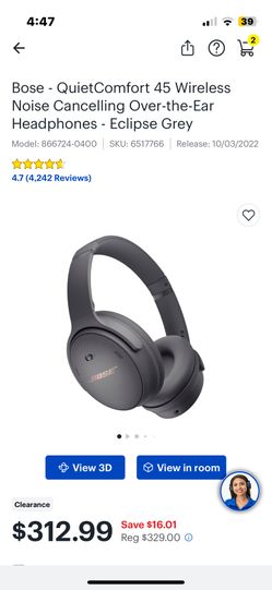 Bose - QuietComfort 45 Wireless Noise Cancelling Over-the Bose - QuietComfort 45 Wireless Noise Cancelling Over-the