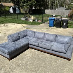 Grey / Blue Sectional Sofa 