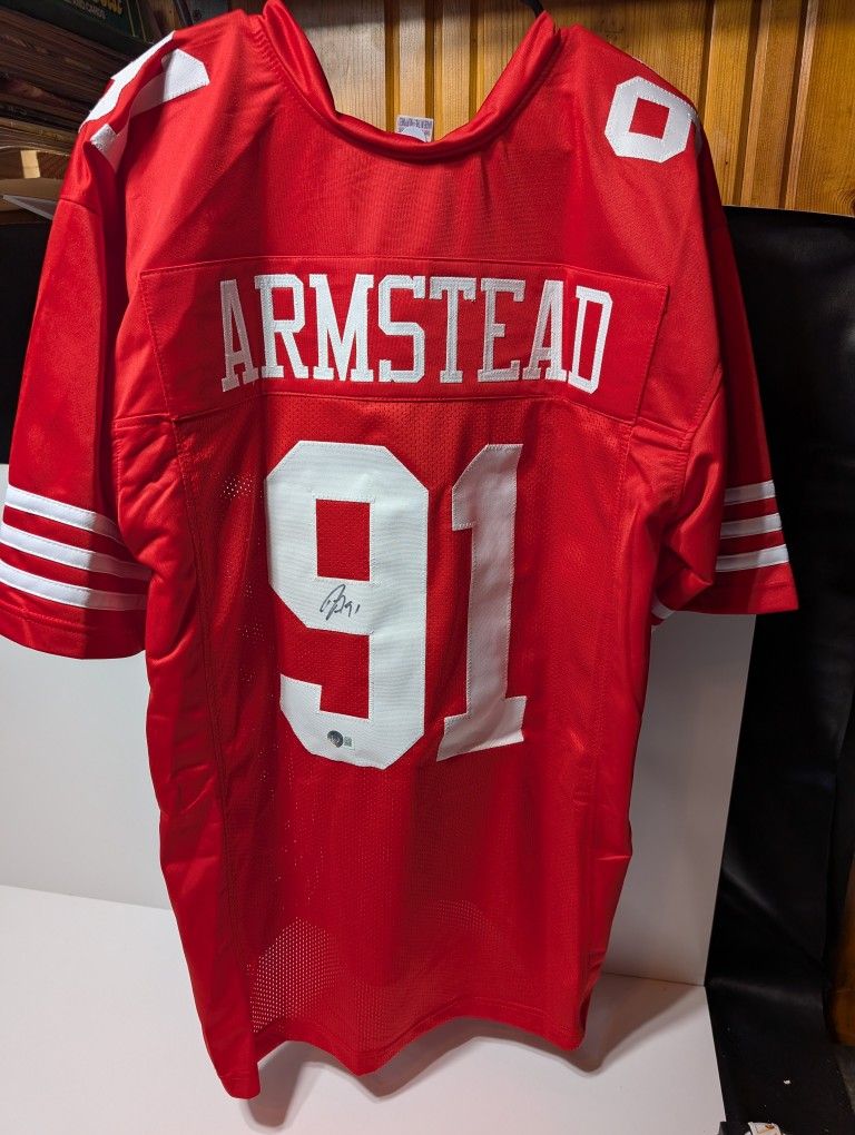 Arik Armstead Signed San Francisco 49ers Red Jersey Beckett Autograph 91