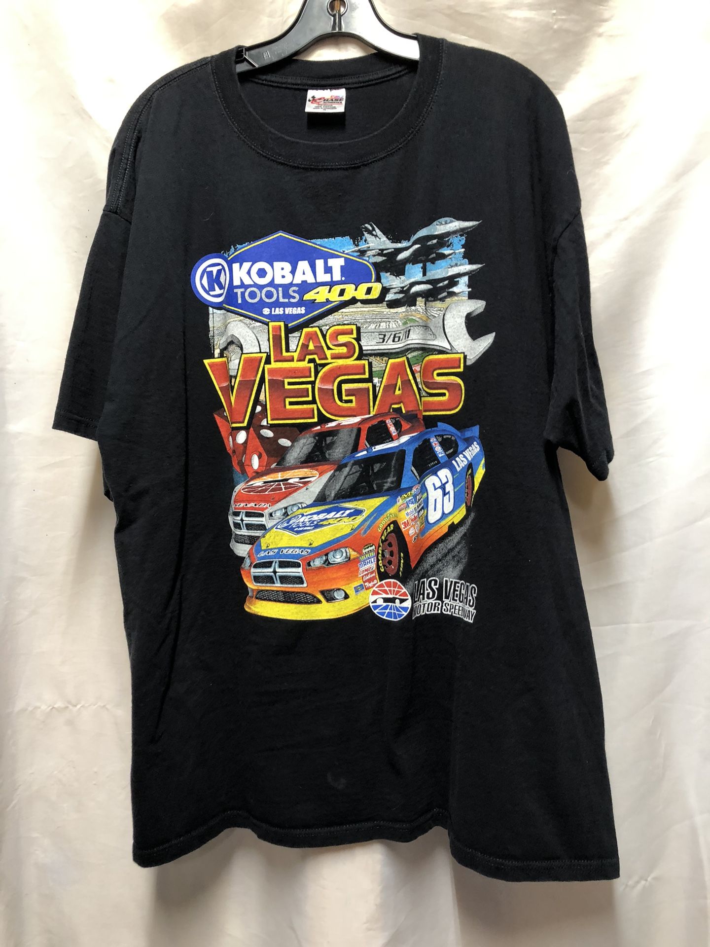 NASCAR 2011 Las Vegas Motor Speedway KOBALT Tools 400 Double Sided Graphic Chase Tag Tee
