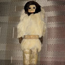 Antique Handmade  Inuit Eskimo Fur and Leather Doll 
