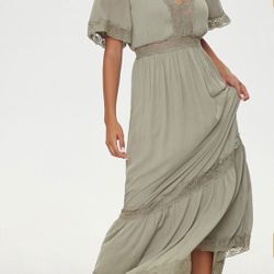 Lace Trim Maxi Dress 