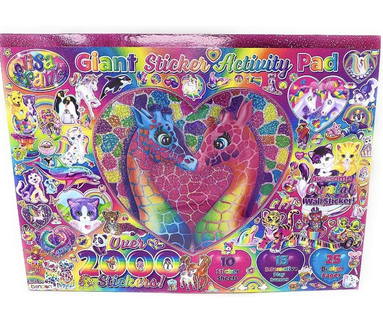 Lisa Frank Giant Sticker Activity Pad 2000+ Stickers, 10 Sticker Sheets, 15 Interactive Play Scenes, 25 Design Pages (Deluxe Set)
