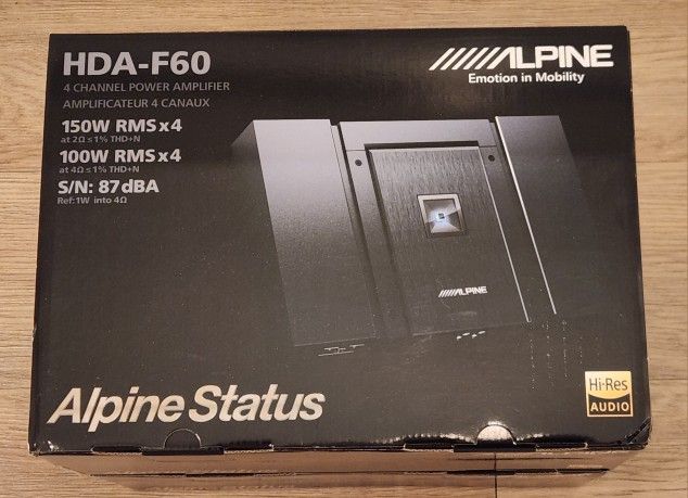 Alpine STATUS HDA-F60 4 Channel Amp Never Opened!!