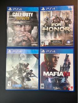 PS4 game bundle — 4 great titles, all discs tested and working: