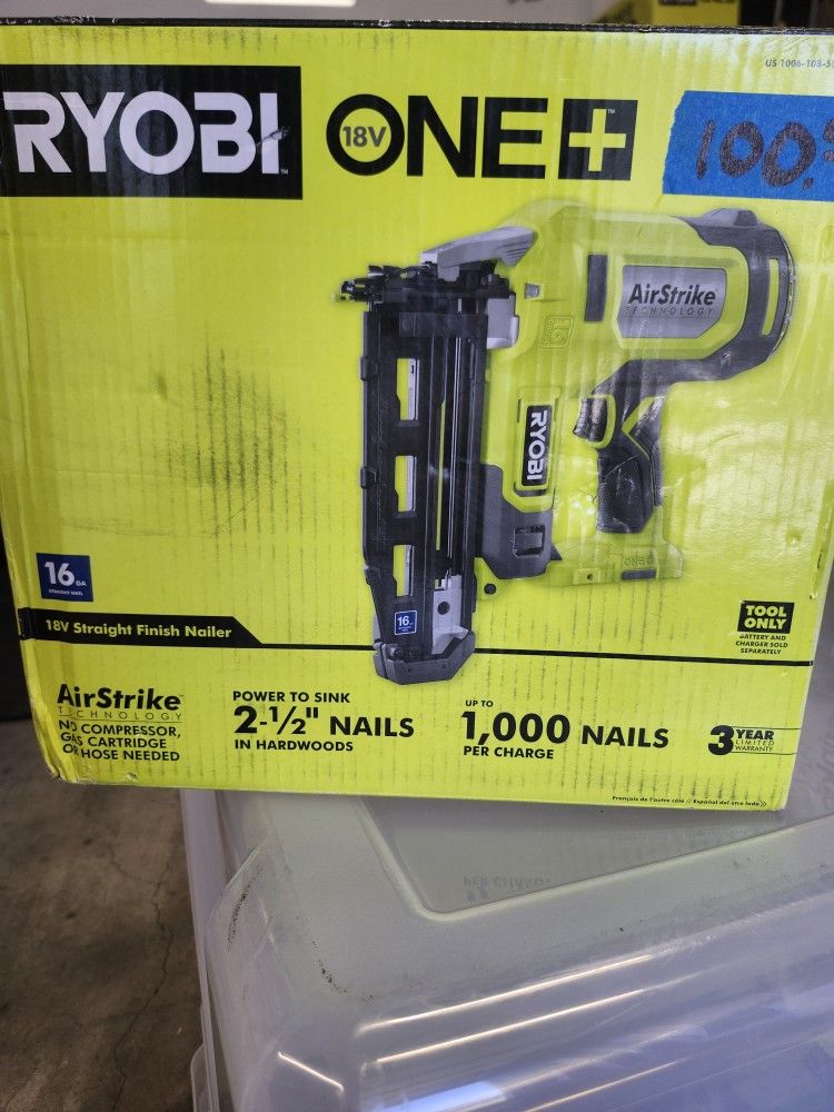 RYOBI
ONE+ 18V AirStrike 16-Gauge Cordless Finish Nailer (Tool Only)