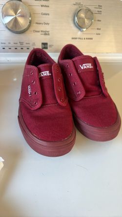 Kids Burgundy Vans 