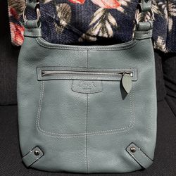 Coach Aqua Crossbody Leather Messenger Bag