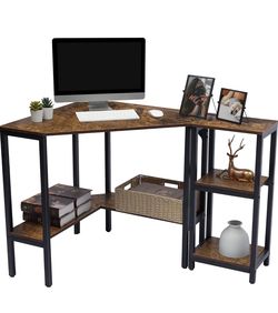Corner Desk w Shelf Attachment