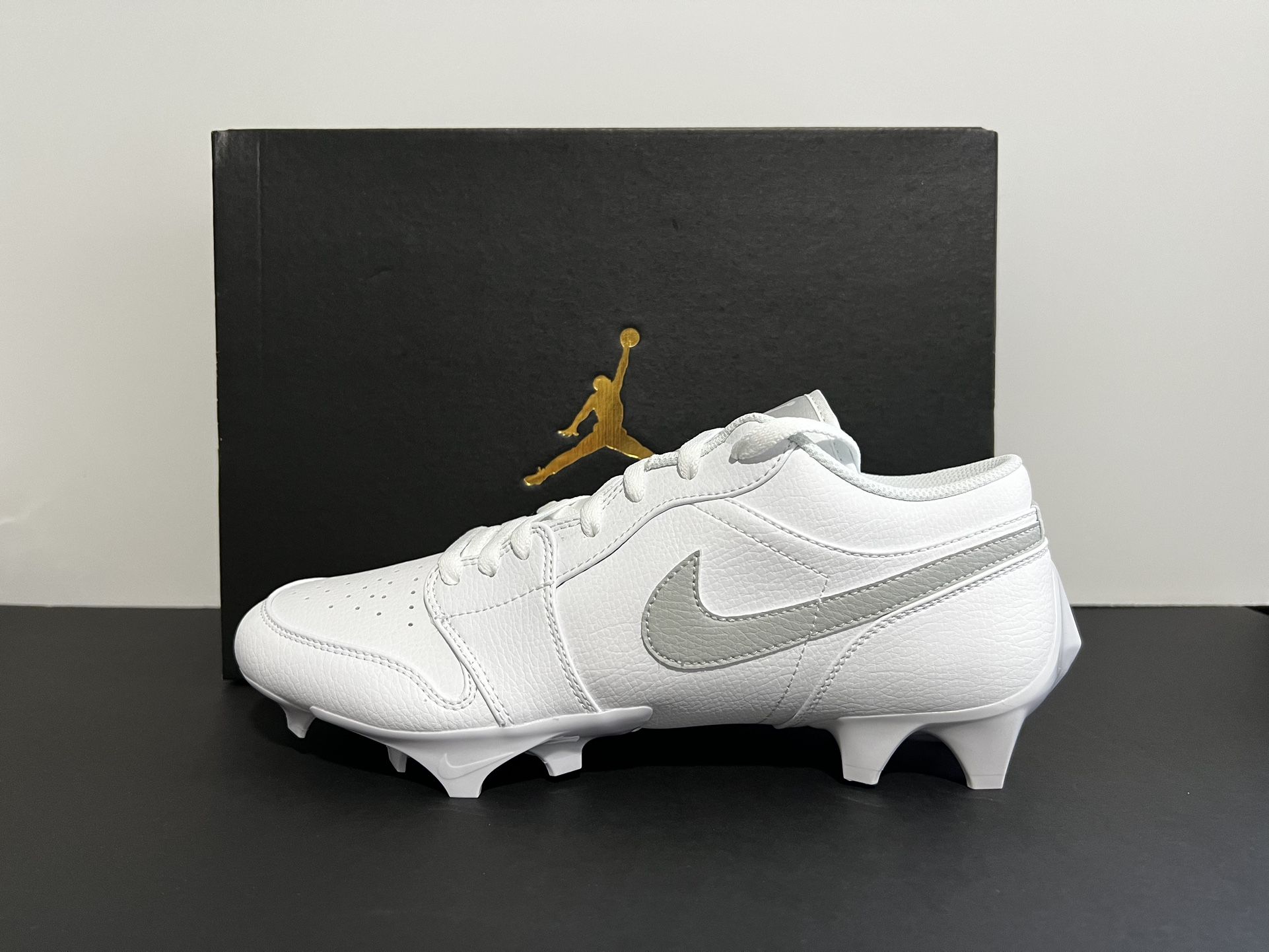 New Jordan 1 Low TD White / Grey Fog Men's Football Cleats Size 11