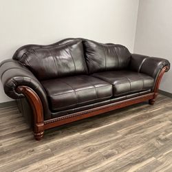 Leather Couch Dark Brown 