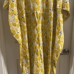 Mahogany One Size Swim Suit Cover Tunic Lemons