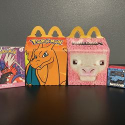 McDonald’s Pokemon and Minecraft Happy Meal Boxes And Toys