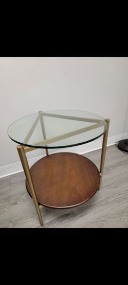 West Elm Mid Century Side table glass