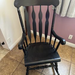 Dark Brown Wood Rocking Chair