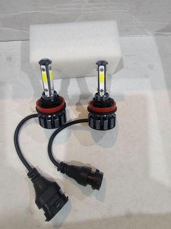 Bright 4 Side Mini LED Lights H11 Clear White LED Lights. 6000k.