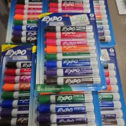 7 Brand New Packs Of Expo Whiteboard Markers 8 Pack