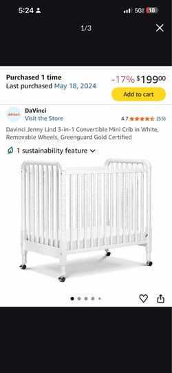 Davinci Jenny Lind 3-in-1 Convertible Mini Crib