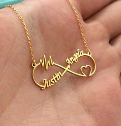 Personalized Infinity Necklace Custom Inifinity Double Name Infinity Necklace
