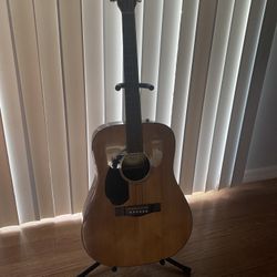 Left Hand Fender Guitar CD-60S  and Guitar Stand