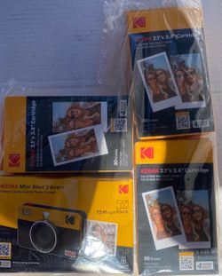 Kodak Mini Shot 2 Retro C210R Instant Camera Printer + 2 Sealed & 1 open Cartridges 80 pl