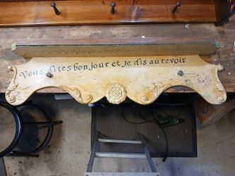 French Gresting Shelf W/ 2 Pegs38x11