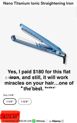 BabylissPRO Nano Titanium Digital Flat Iron 1¼" / 32mm #BNT4090T Blue