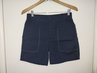 SAHALIE Women's Navy Blue Flat Front Hiking Shorts Pockets Size 6