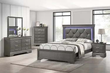 Brand New Grey 4pc Queen Bedroom Set (Available in Eastern King)