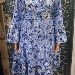 Woman’s- Light Blue With Beautiful Design 