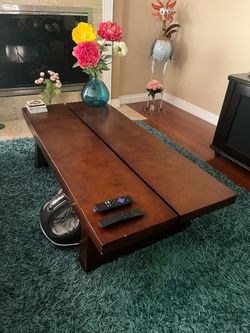 Simple wooden 52” coffee table