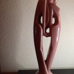 STUNNING MCM Royal Haeger 20" LOVERS RENDEZVOUS Pink Ceramic Sculpture.
