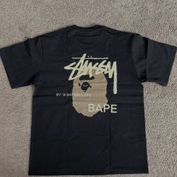 Bape Tee-Black Stussy (S)