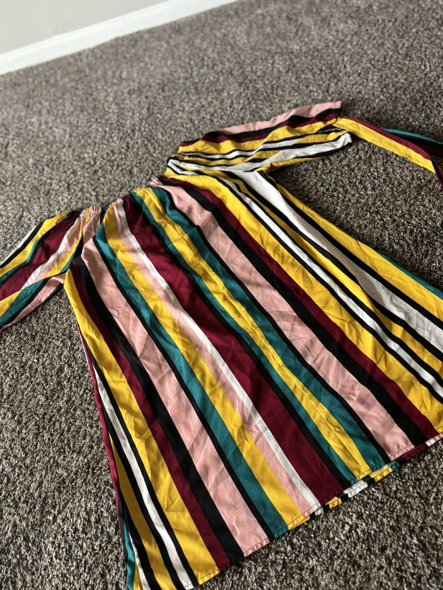 Off The shoulder Colorful Striped Dress Size M