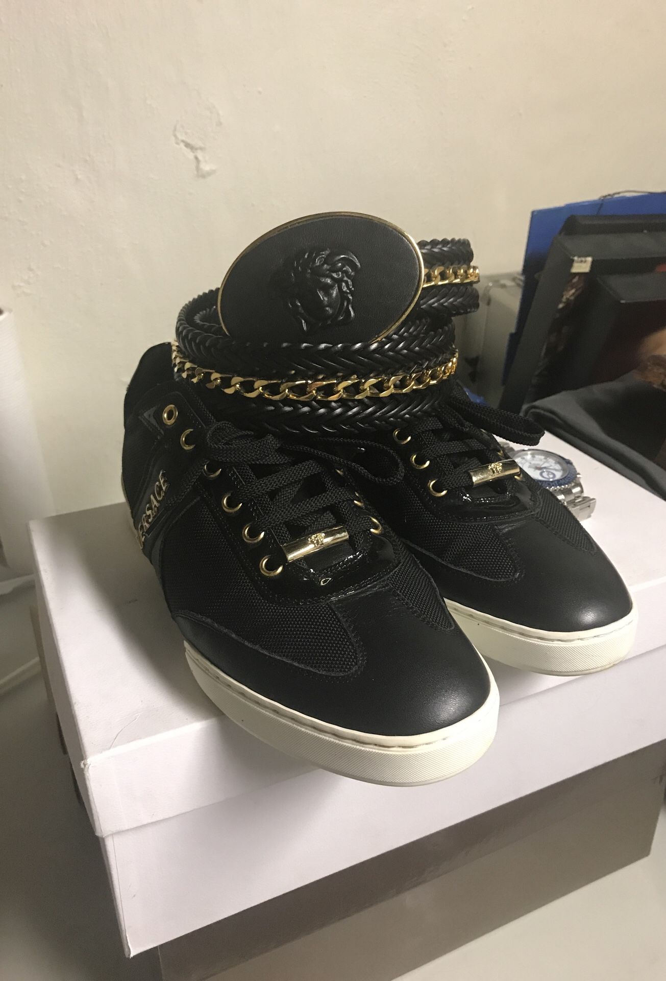 Versace sneaks and rare Versace belt