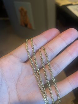 18” 2.5mm Gold Tone 925 Silver Cuban Chain
