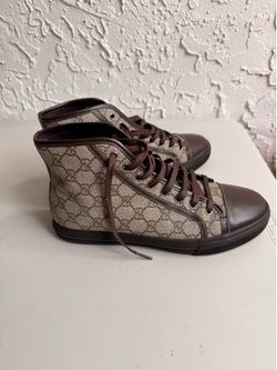 Gucci GG Supreme High Top Sneakers – Size 8G – With Box
