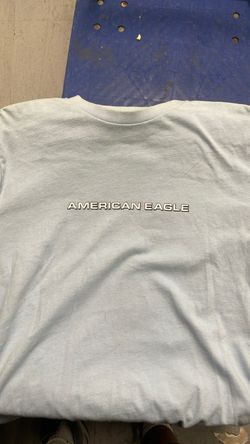 American Eagle AE Logo Graphic T-Shirt Light Blue – Size Small