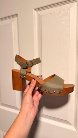 Green Women Wedge Sandal Shoes