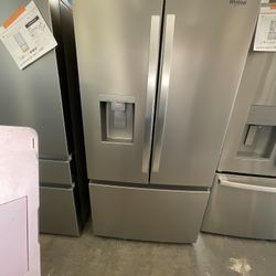 New Whirlpool 30 cu ft French Door Refrigerator with in-Door Water and Ice Dispenser in Stainless Steel. 